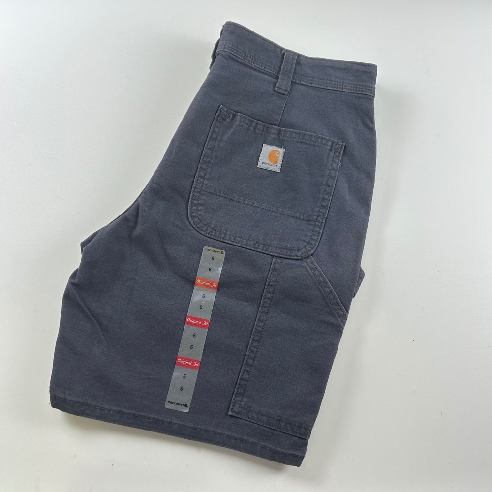 Carhartt WMNS 6 Original Fit Canvas Carpenter Shorts Gray 102094 NWT
